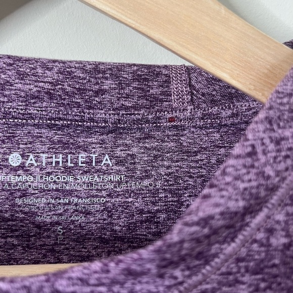 Athleta Uptempo II Hooded Sweatshirt Size Small Purple - Picture 3 of 9